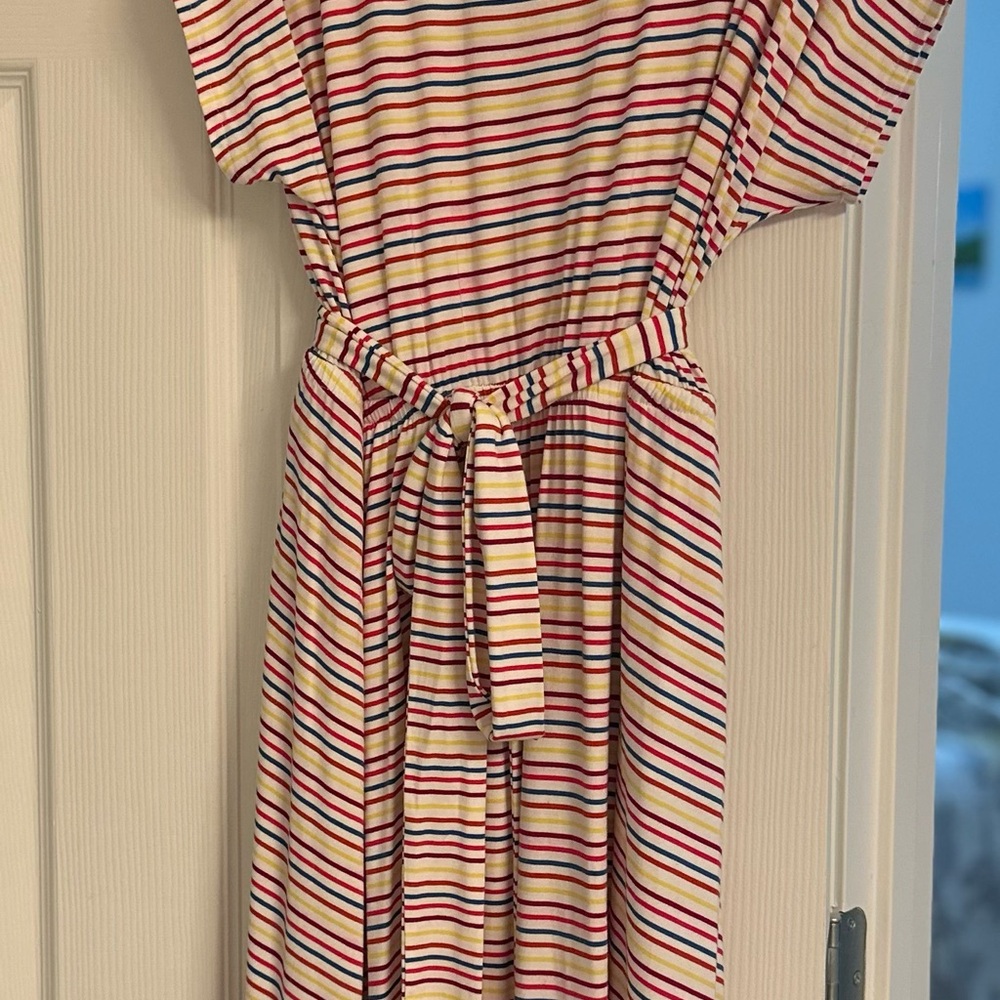 Striped Kids Dress with Belt